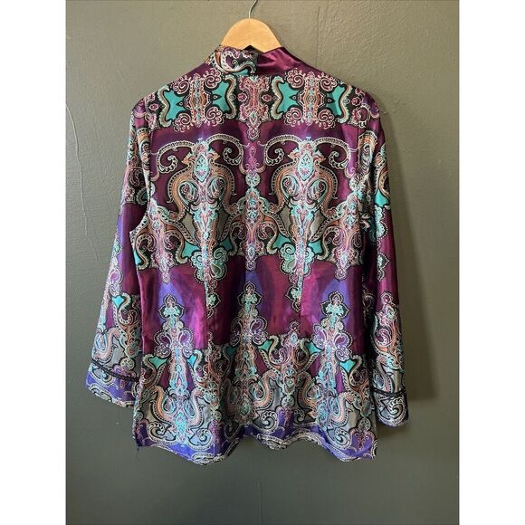 Womens Lane Bryant Purple Embellished Blouse 14/16 Plus Size - Picture 4 of 5